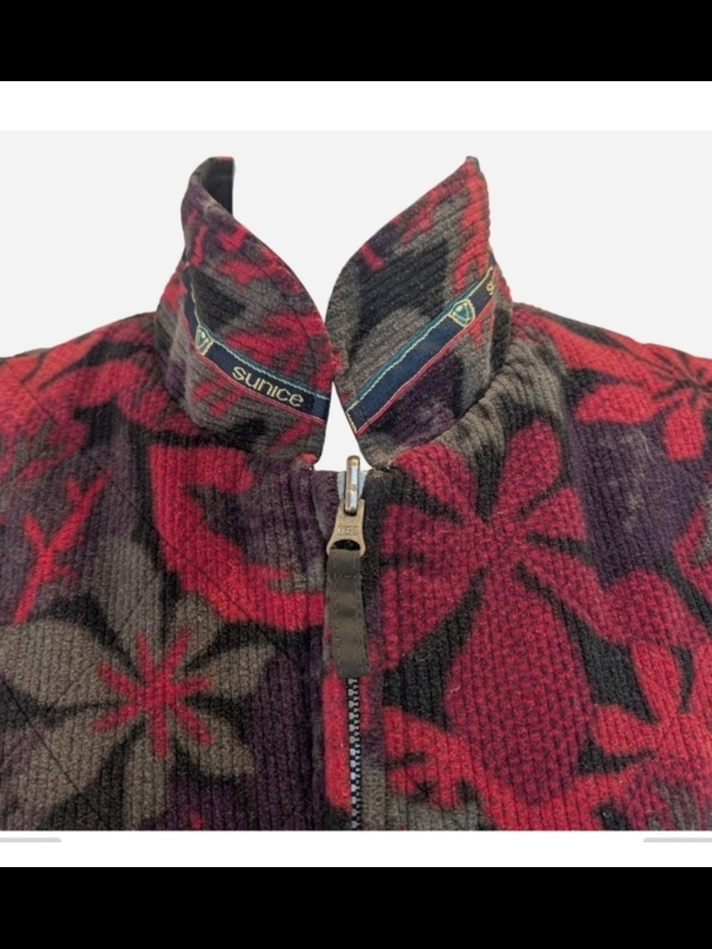 Sunic Brown Men's Zip Vest with Patterned Collar - Picture 4 of 10